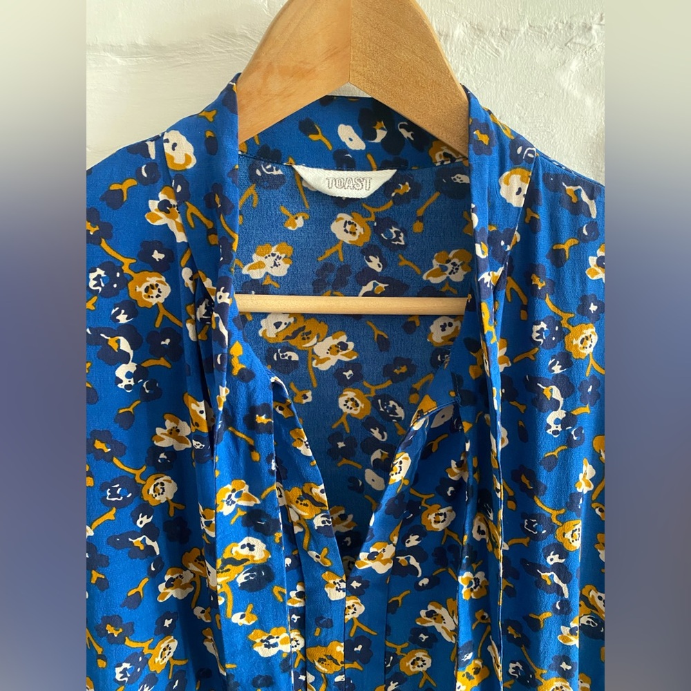 TOAST beautiful blue prairie floral dress sz M / UK12/US8